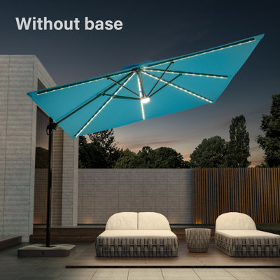 Sedanur 11.5x9Ft Rectangular Lighted Cantilever Umbrella