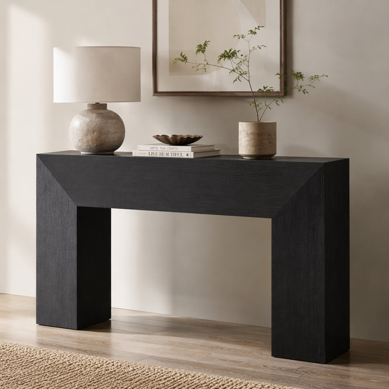 Console de 160 cm, table d'appoint en bois pour entrée ou derrière un canapé