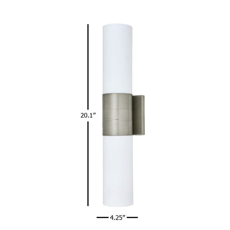 Applique murale ou lanterne 1 lumière DEL, Nickel brossé