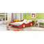 Lit plateforme double en forme de voiture de course avec roues, rouge-987920361-987920279