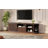 Vintage Rustic TV Stand With Sliding Wood Slatted Doors For Tvs Up To 75", Farmhouse Fluted TV Cabinet With Drawer, Wood Grain Media Console With Cable Management For Living Room, Bedroom, Walnut-1339396971