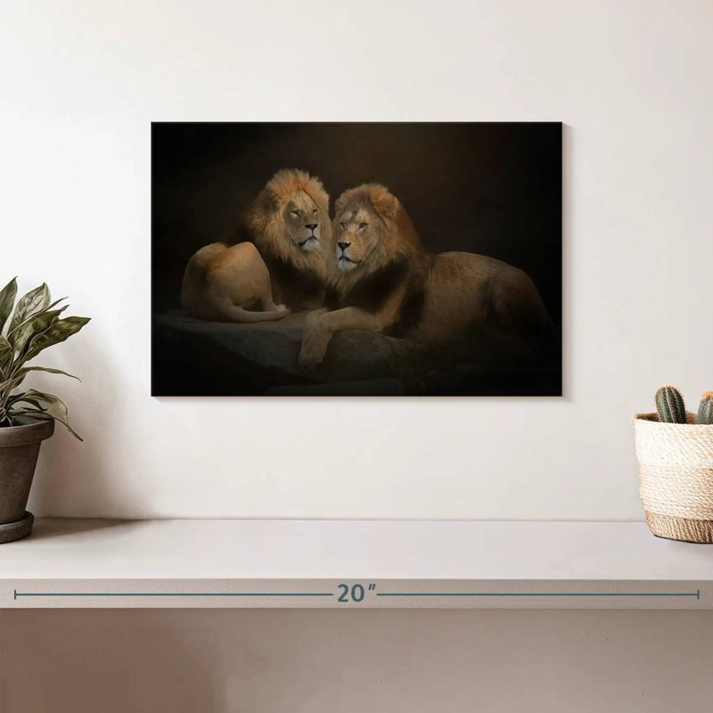 Brampt Twin Lions, 8" H x 12" W