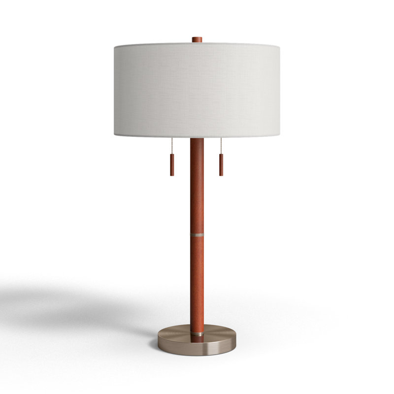 Geno Table Lamp without USB charging, White, Brushed Steel