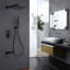 Système de douche équilibré, noir mat, douche de pluie carrée 10 po, carré, balance à 3 fonctions