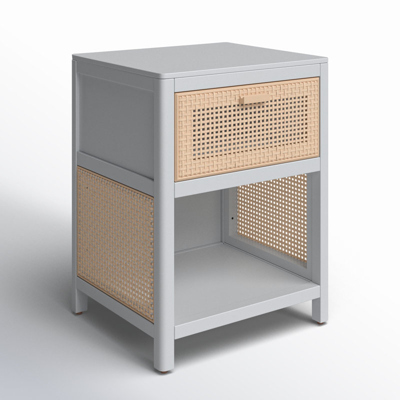 Epaulette Nightstand, Gray