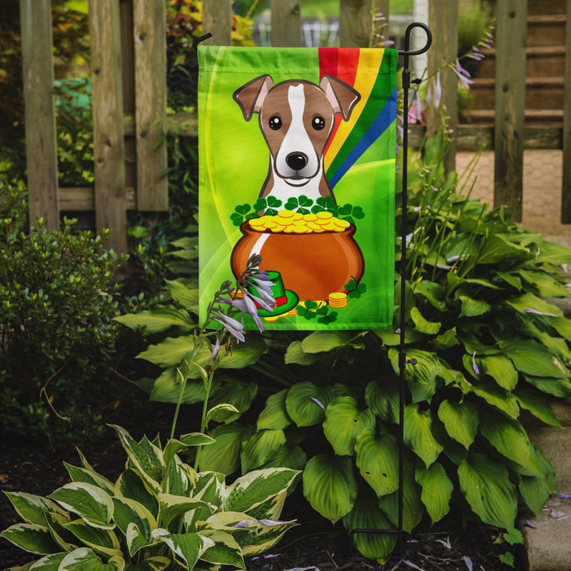 Drapeau de jardin Arella St. Patrick's, Terrier Jack Russell (brun clair)