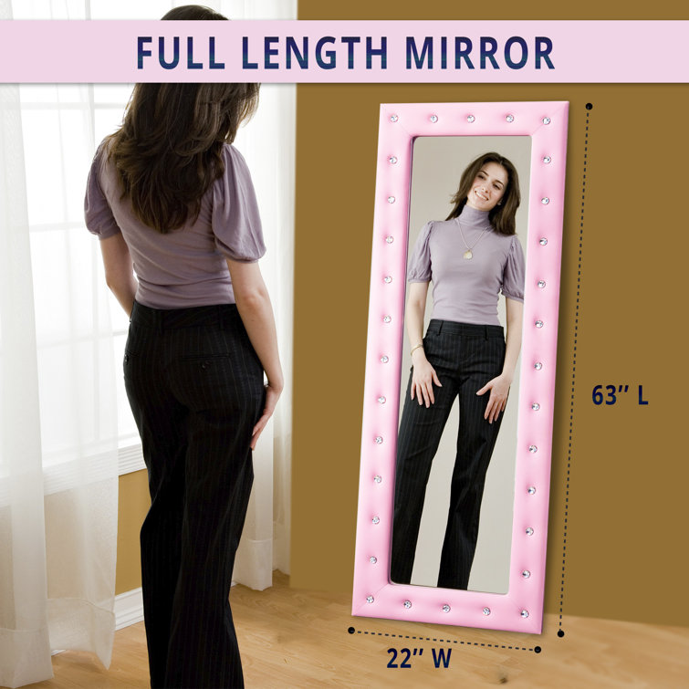 Crystal Tufted Full Body Mirror, Large Floor Mirror, Full length Mirror,  Standing Mirror, Big mirror