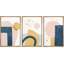 "Peinture géométrique pastel, éclaboussures de symboles, formes, illustrations abstraites, décor moderne, relax, calme et chic" - 3 pièces-100781090-100781092