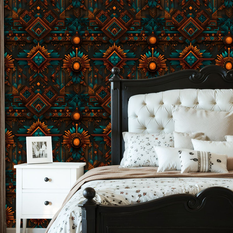 Papier peint auto-adhésif 4K Aztec 4K, 117.6" L x 22.8" W