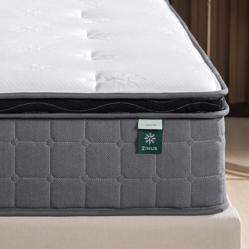 Twin 10'' Gray Gel Memory Foam Innerspring Mattress