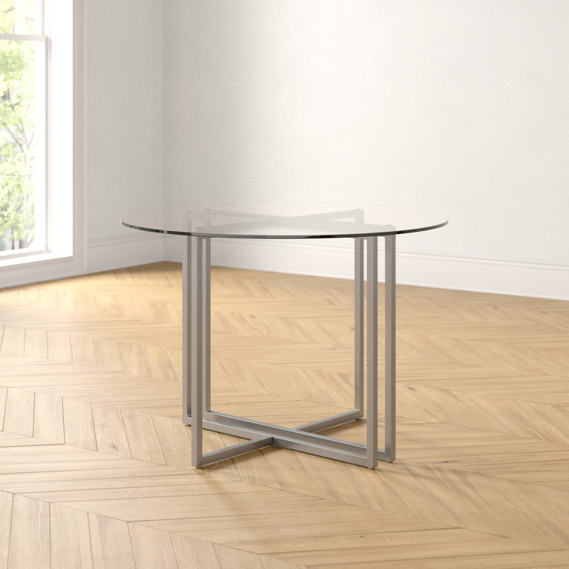Table de salle à manger Wadley, Acier inoxydable brossé, L 36 po x l 36 po