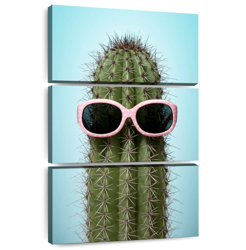 Harnek Cactus With Sunglasses, 50" H x 32" W