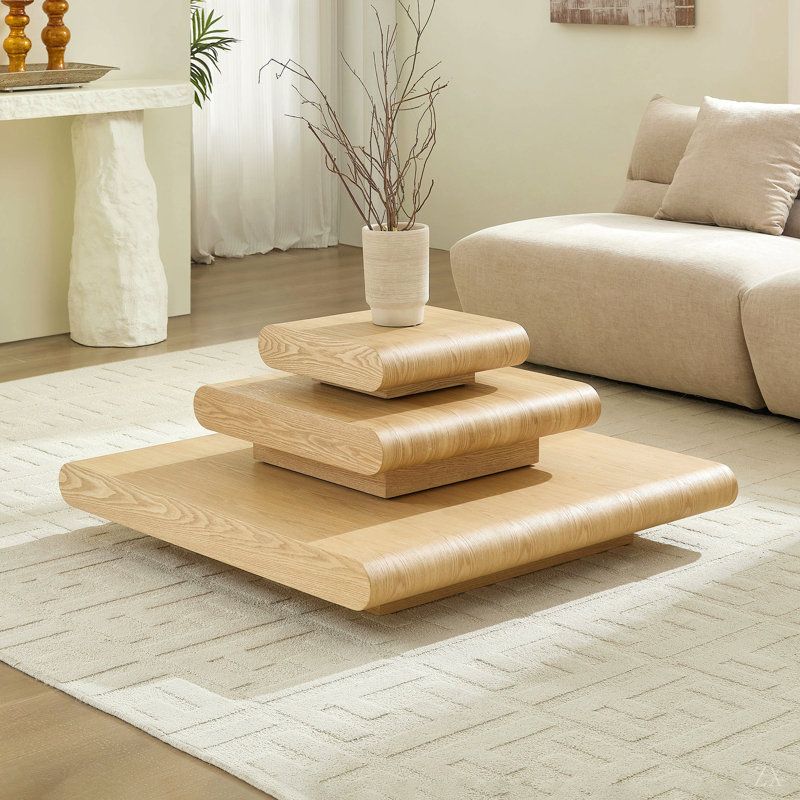 Ensemble de 2 pièces de table basse carrée 31,5 pouces Handcraft