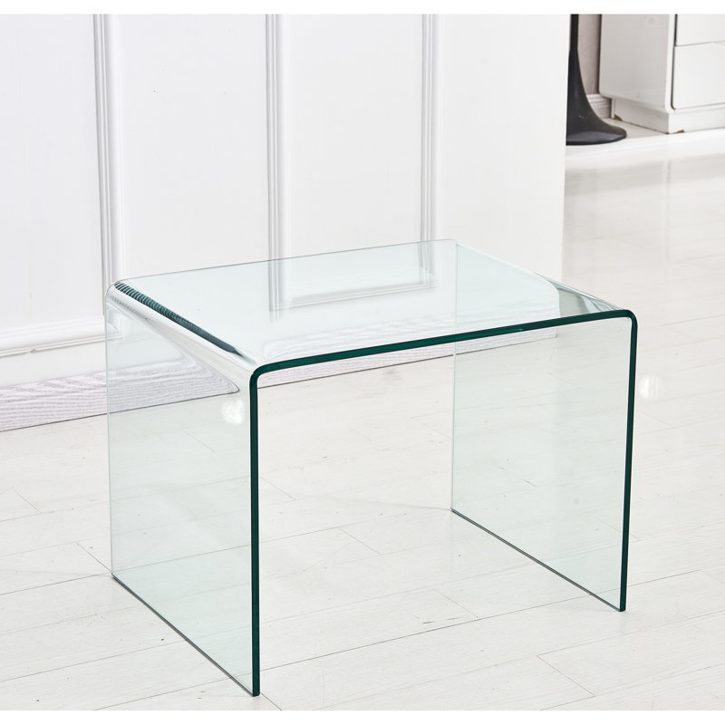Table d'appoint en verre trempé transparent - ajoute une touche chic à votre bureau à domicile polyvalent pour divers environnements