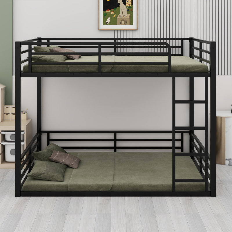 Structure de lit superposé en métal, lit superposé robuste pour enfants, adolescents, adultes