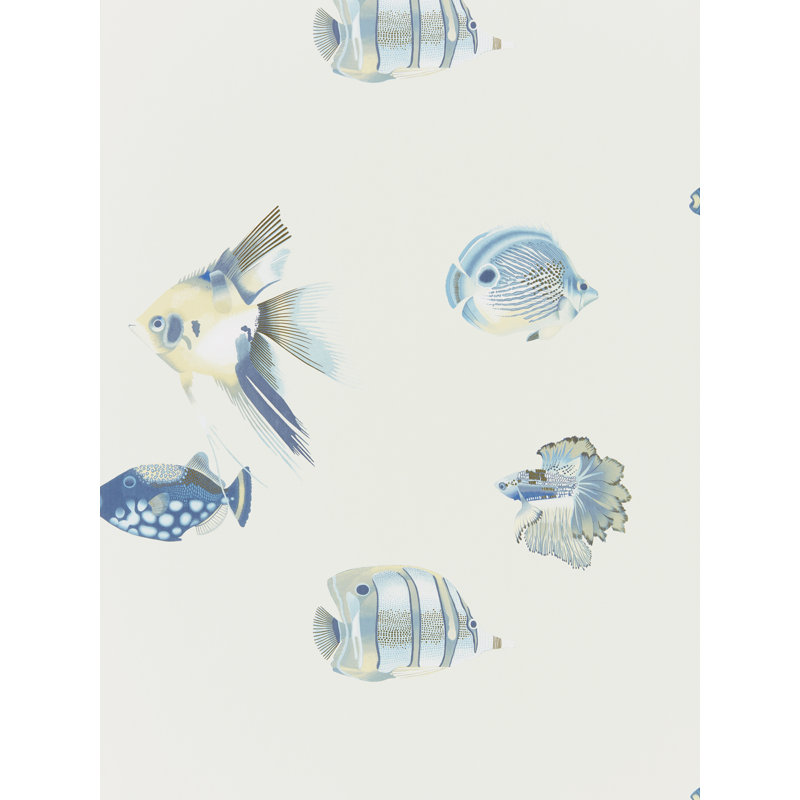 Kamanu Wallpaper, Indigo/Pebble