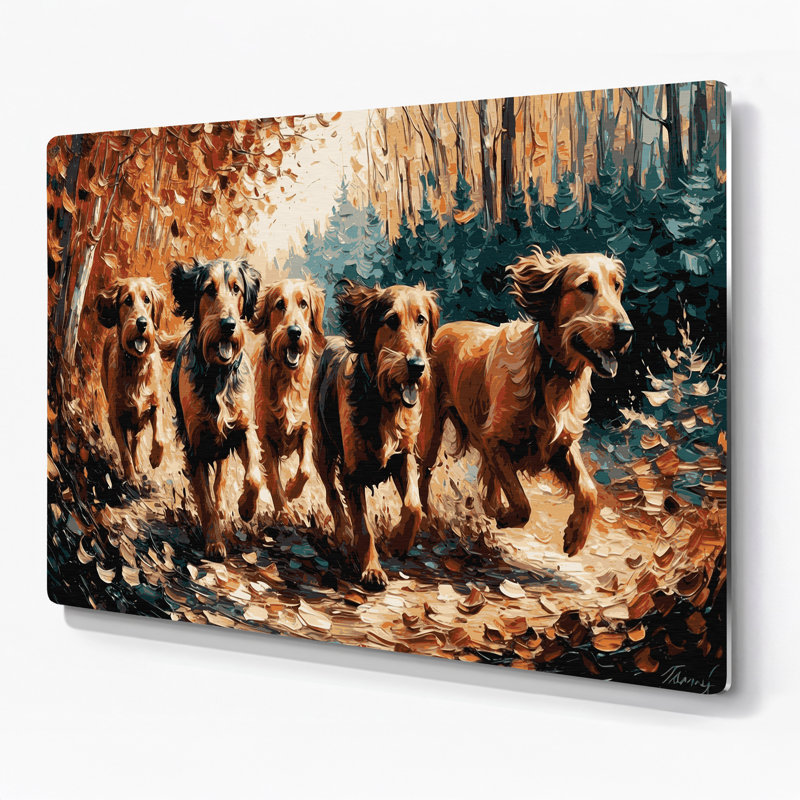 «Dogs Otterhound», art mural en métal brun, H 20 po x l 30 po