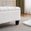 Banc avec siège capitonné et pieds robustes
