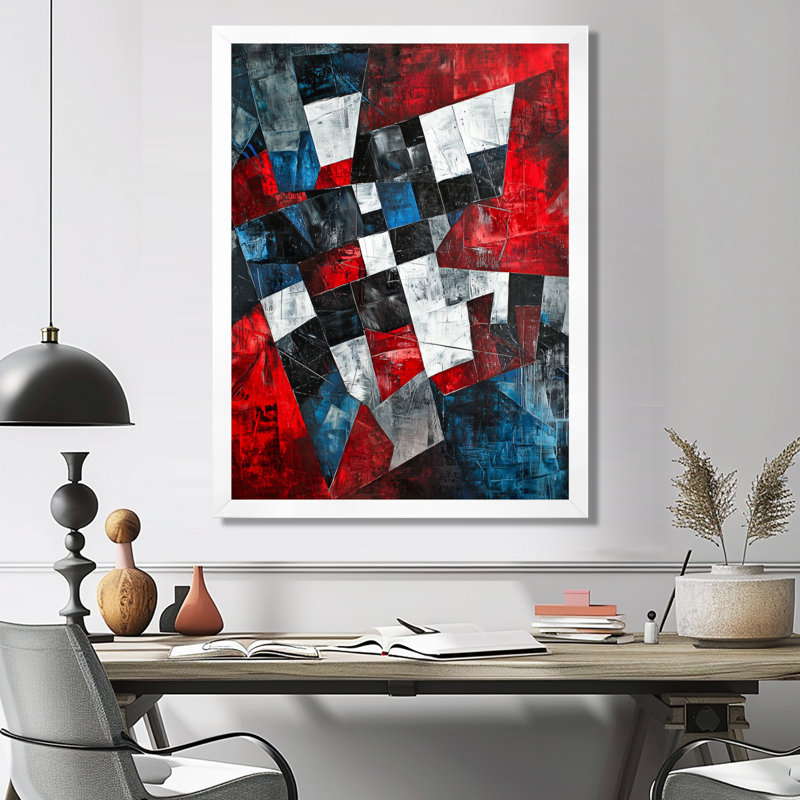 Obaza - art mural tendance, H 44 po x l 34 po, Reproduction encadrée sans passe-partout, Blanc