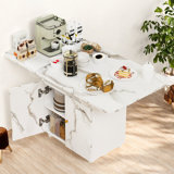 Wood Folding Dining Table With Storage Rack
