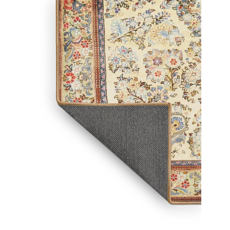 Tapis floral beige / brun, Rectangle 6 pi x 9 pi