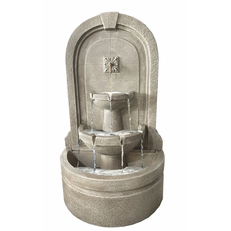 TruCast Versilia Wall Fountain with Light, Forest Brown