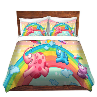  Tooshtoosh Rainbow Elephants Microfiber Duvet Covers
