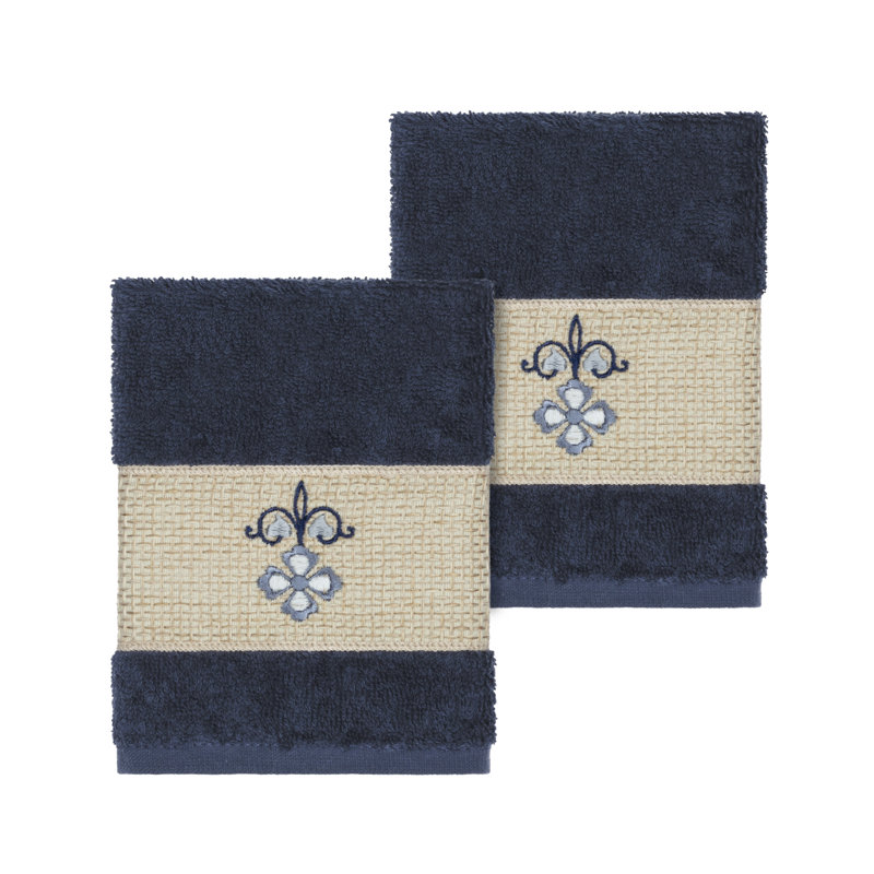 Quinn Turkish Cotton Washcloth, Midnight Blue