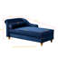 Chaise longue de rangement en velours bleu marine - Revêtement doux et pieds dorés tendance pour le salon Chambre à coucher moderne et élégante-1528246076