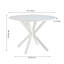 Table de salle à manger de 42,1 po de style Mid-Century blanc pour 4 à 6 personnes avec plateau rond en MDF (table basse incluse, sans chaises)-1323578370-1323578373