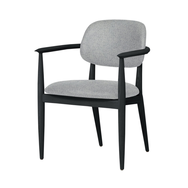 Chaise Slow de Space Copenhagen, Chêne gris, Mélange Divina 120