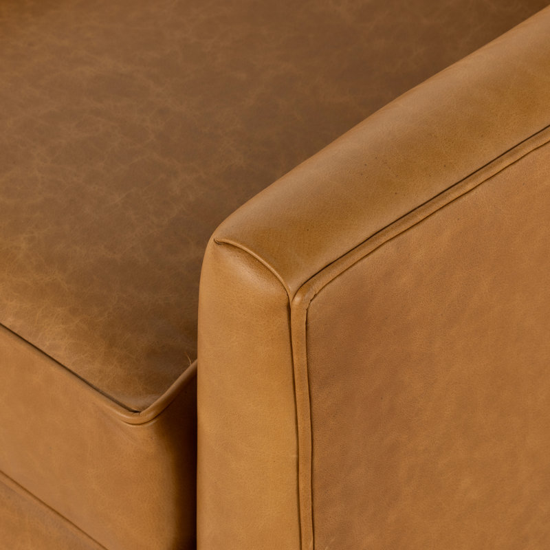 Highland Quinton Swivel Chair - Arvada Cigar, Ontario Camel Genuine Leather