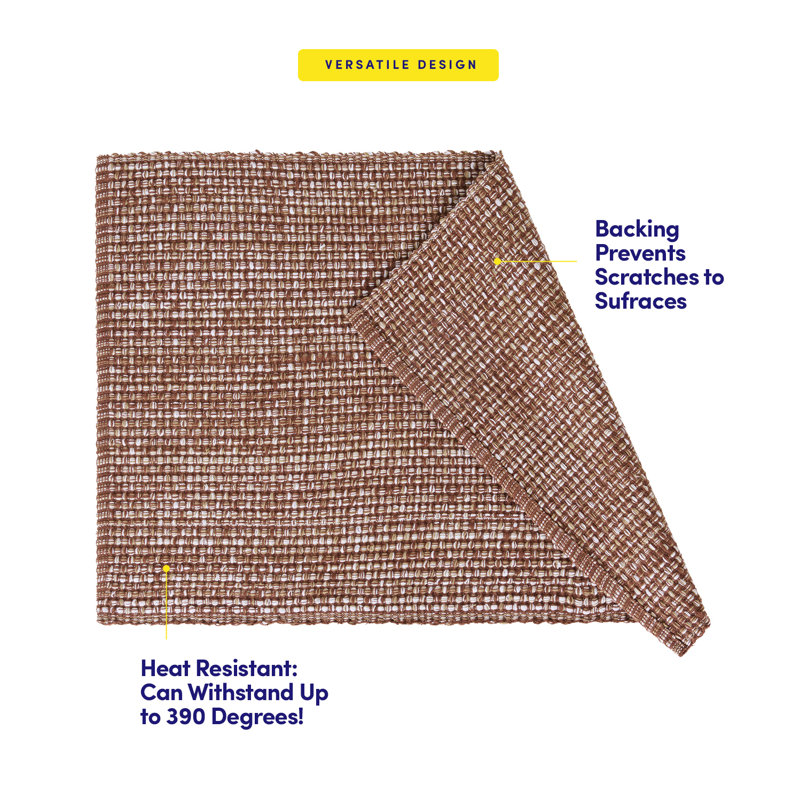 Ensemble de 4 napperons tissés deux tons 13 x 19 100% coton, Chocolat
