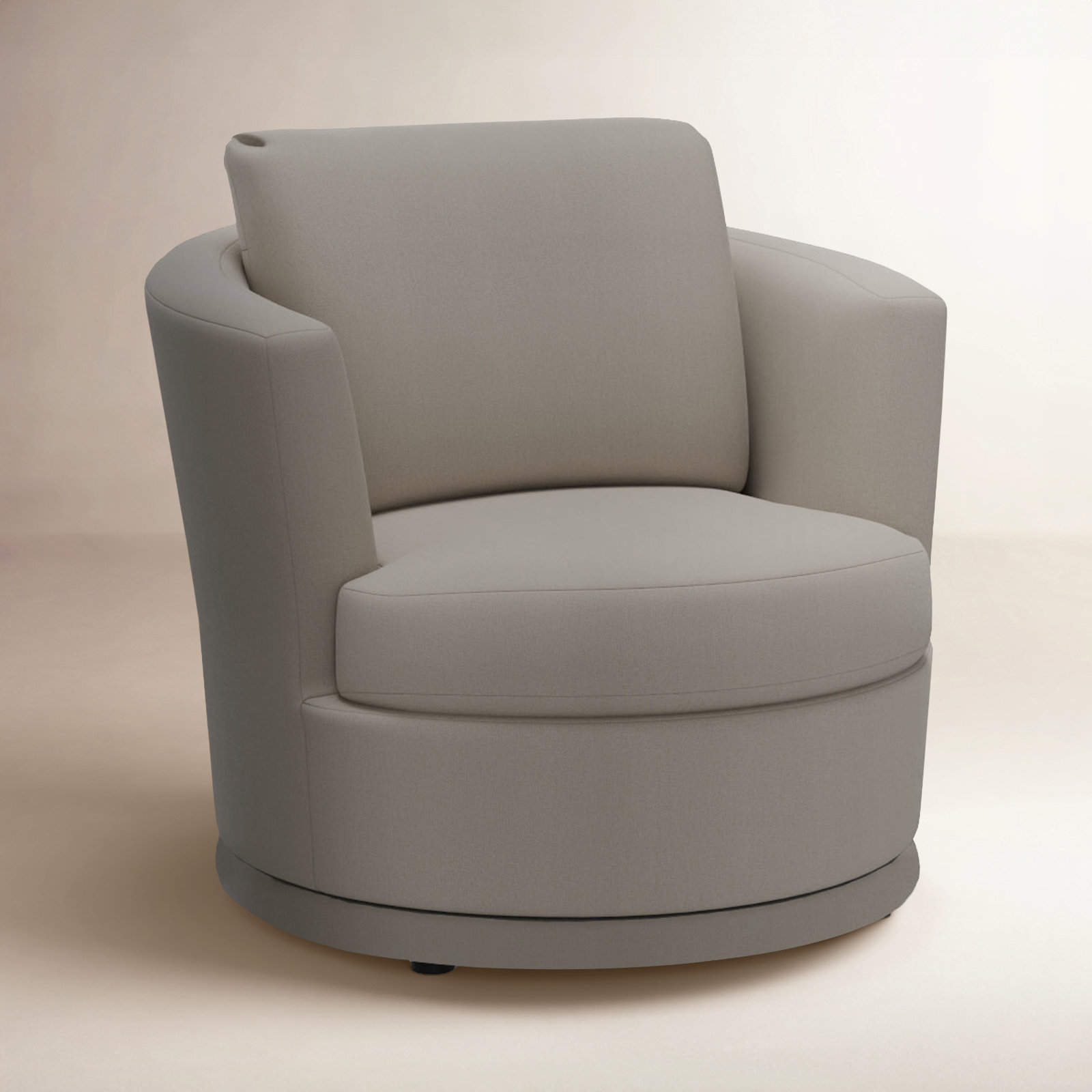 Upholstered Swivel Barrel Chair, Drusky Twig Sustain® Basketweave