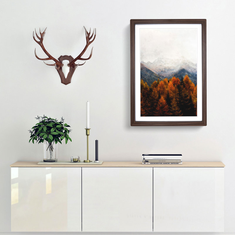 The Alps in Italy - Framed Print, 45cm H x 33cm W x 2cm D, Walnut Framed