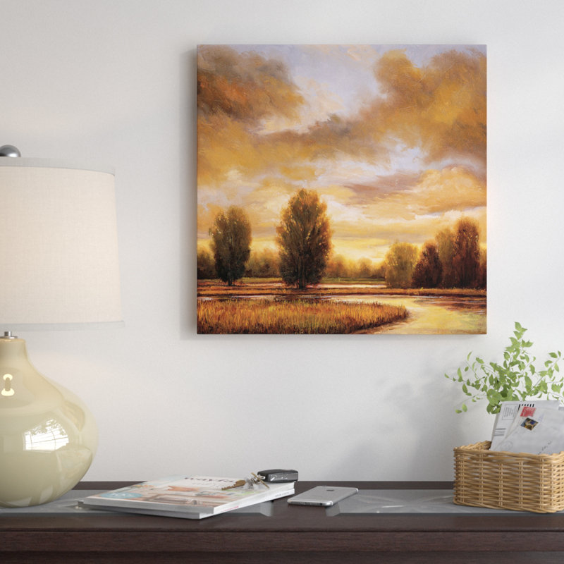 « away from it all i », reproduction d’art sur toile, H 26 po x l 26 po x P 1,5 po, Toile avec cadre noir, Pas de tapis