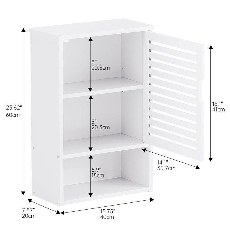 Bamboo Wall Mounted Required Bathroom Cabinet, White