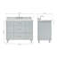 Meuble-lavabo rectangulaire simple 43 po avec comptoir en marbre de Carrare italien Ariel Monroe-105988696