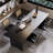 Black Rectangular Solid Wood desk-450569656