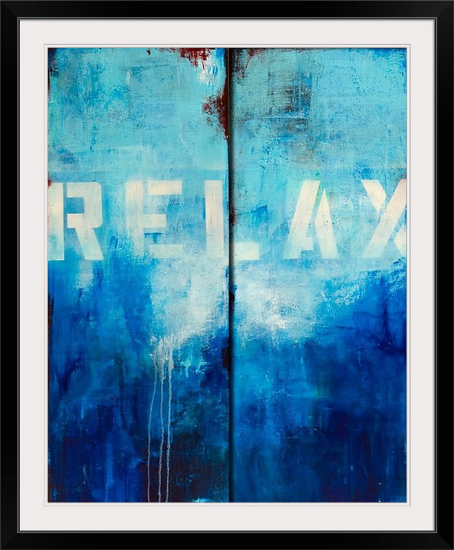 «Relax» par Bellemy, impression, H 28 po x l 24 po x P 1 po, Cadre noir