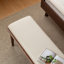Long banc en cuir massif et noyer-112233203
