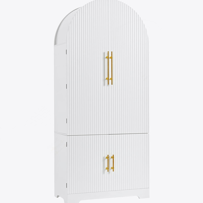 Armoire décorative arquée, armoire de cuisine avec tablettes, armoires de rangement avec tablettes réglables, tiroir caché pour la cuisine, la salle à manger, la salle de bain