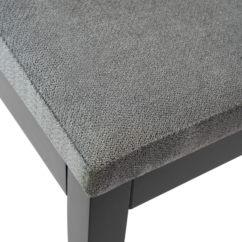 Structure de chaise de salle à manger (paquet de 2) avec coussin graphite, Noir