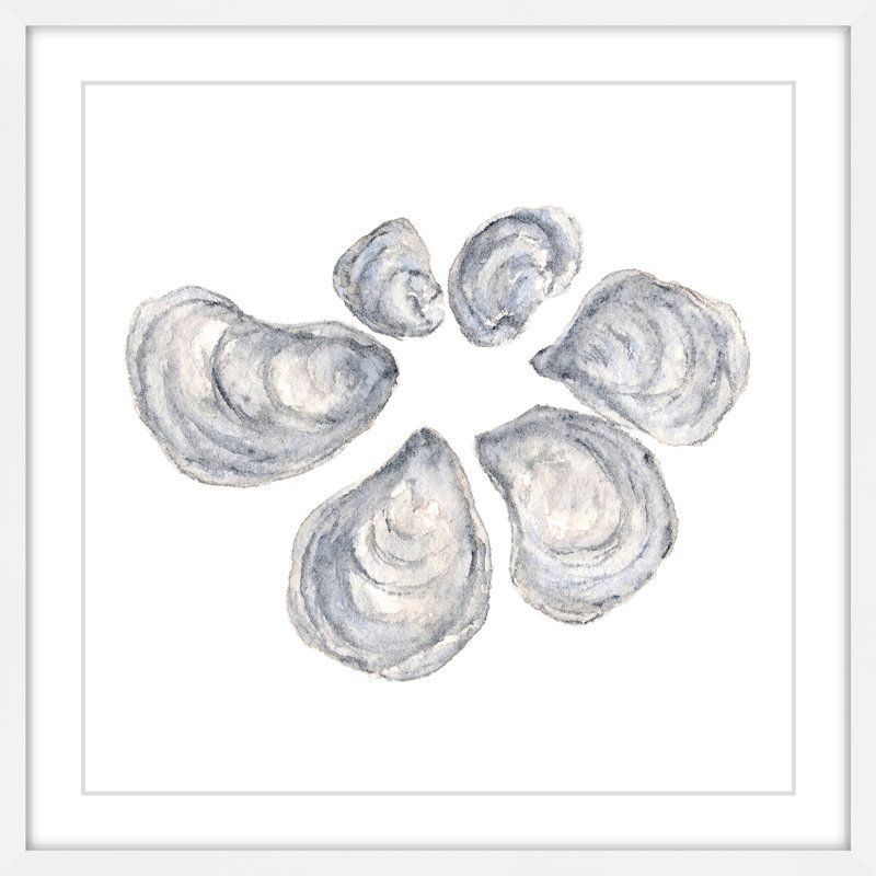 Huîtres - reproduction d'art encadrée, H 24 po x l 24 po x P 1,5 po