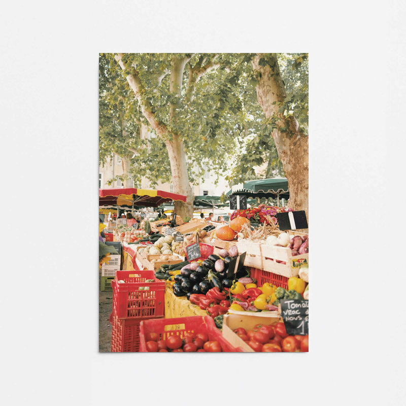 «Market Treasures», dans un cadre doré poli, H 16 po x l 12 po x P 0,1 po, Papier
