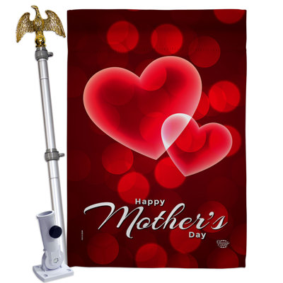 Double Sided 40'' H x 28'' W Polyester Mother's Day Flag Set