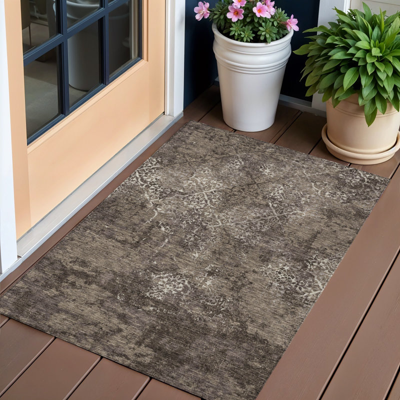 Tapis lavable intérieur / extérieur ivoire 3 pi x 5 pi