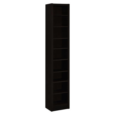 Rectangular Bookcase With 8 Shelves, 2 Fixed Cappuccino Finish, Ideal For Storing Personal Accessories And Displaying In Living Room Tall 8-Shelf Contemporary Design, Suitable Photo Frames Bedroom