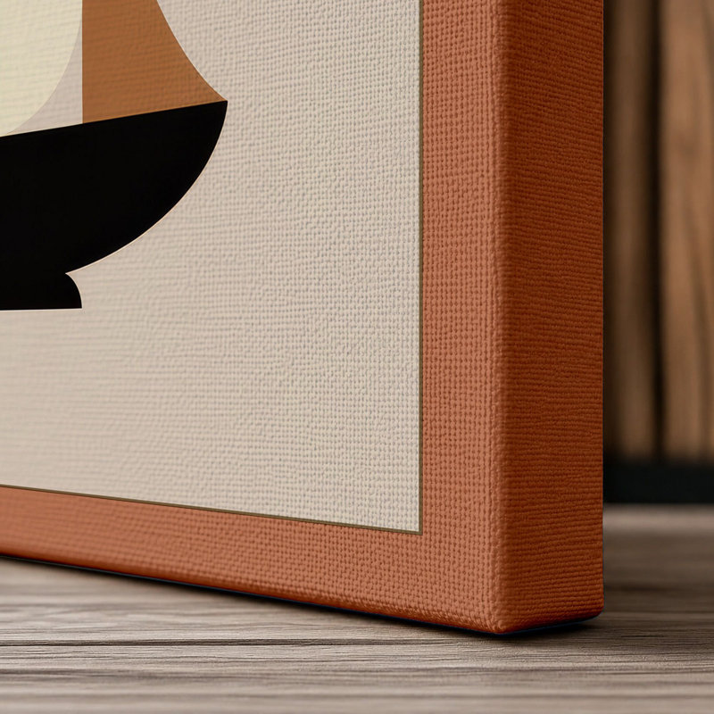 Modernist Geometry Geometric - Wrapped Canvas, 30x20 - 76.2 x 50.8 cm, Terracotta Border