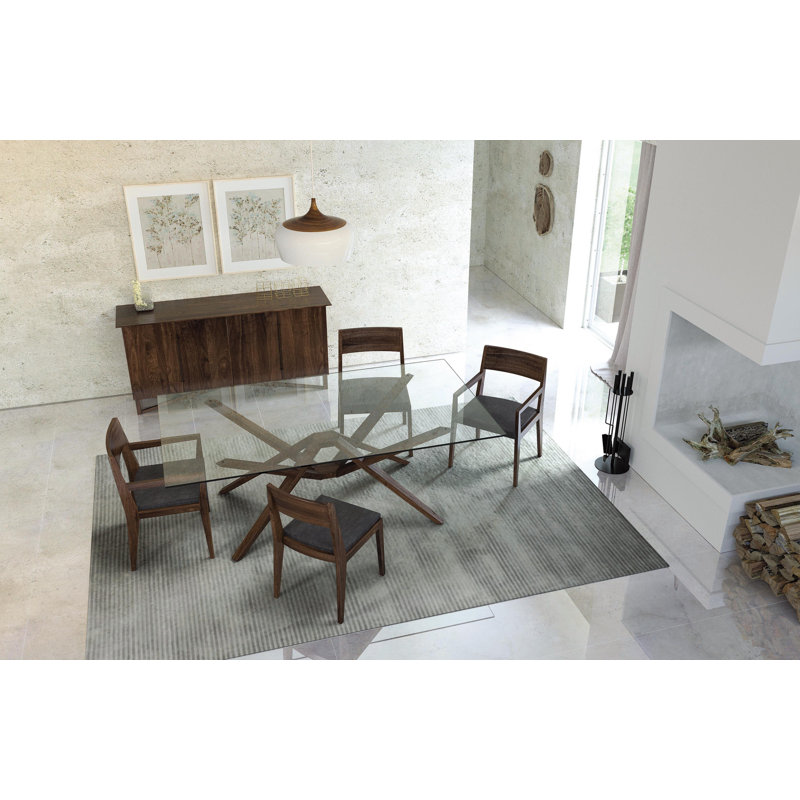 Table en verre Exeter, L 72 po x P 42 po, Cerise brune